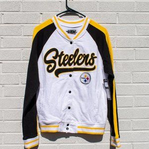 NWT PITTSBURG STEELERS NFL Team Apparel Snap-Front JACKET size S